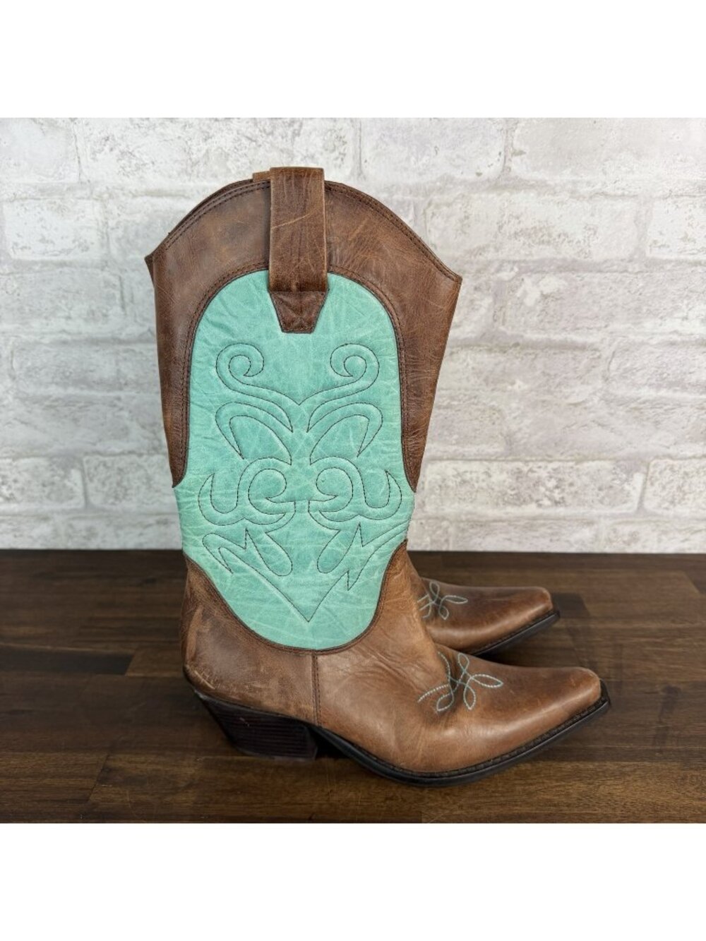 Penny Loves Kenny High Noon Boots Womens Size 7  Leather Cowgirl Pointed Toe 497